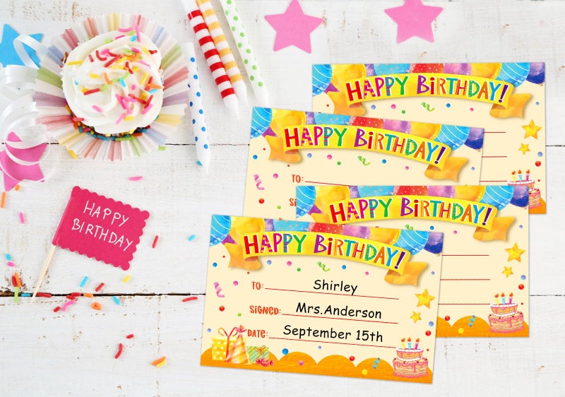 WhatSign 30Pcs Happy Birthday Award Certificates Gifts for Students from Teacher Birthday Cupcakes Award Certificate for Kids Classroom Birthday Kindergarten Elementary Back to School Teacher Supplies - Image 2